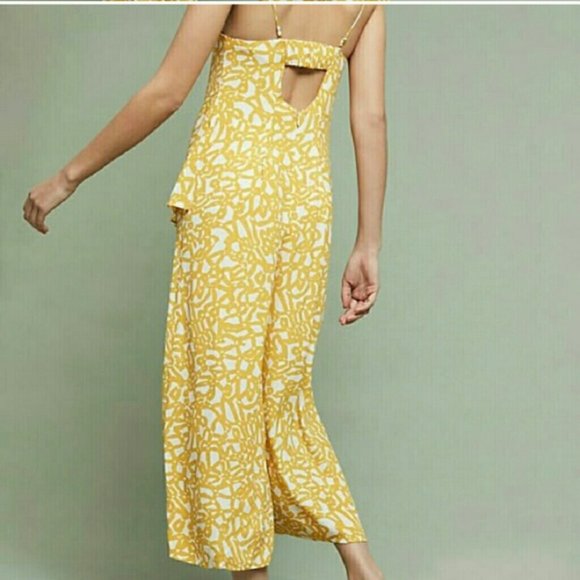 Maeve Goldenrod Brittany Ruffle Capri Jumpsuit - Picture 2 of 6